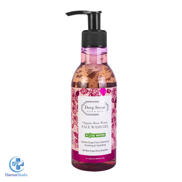 ژل شستشوی صورت گلاب انواع پوست دیپ سنس