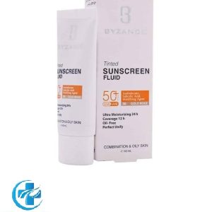 فلوئید ضد آفتاب رنگی SPF50 پوست چرب و مختلط گلد بژ بیزانس