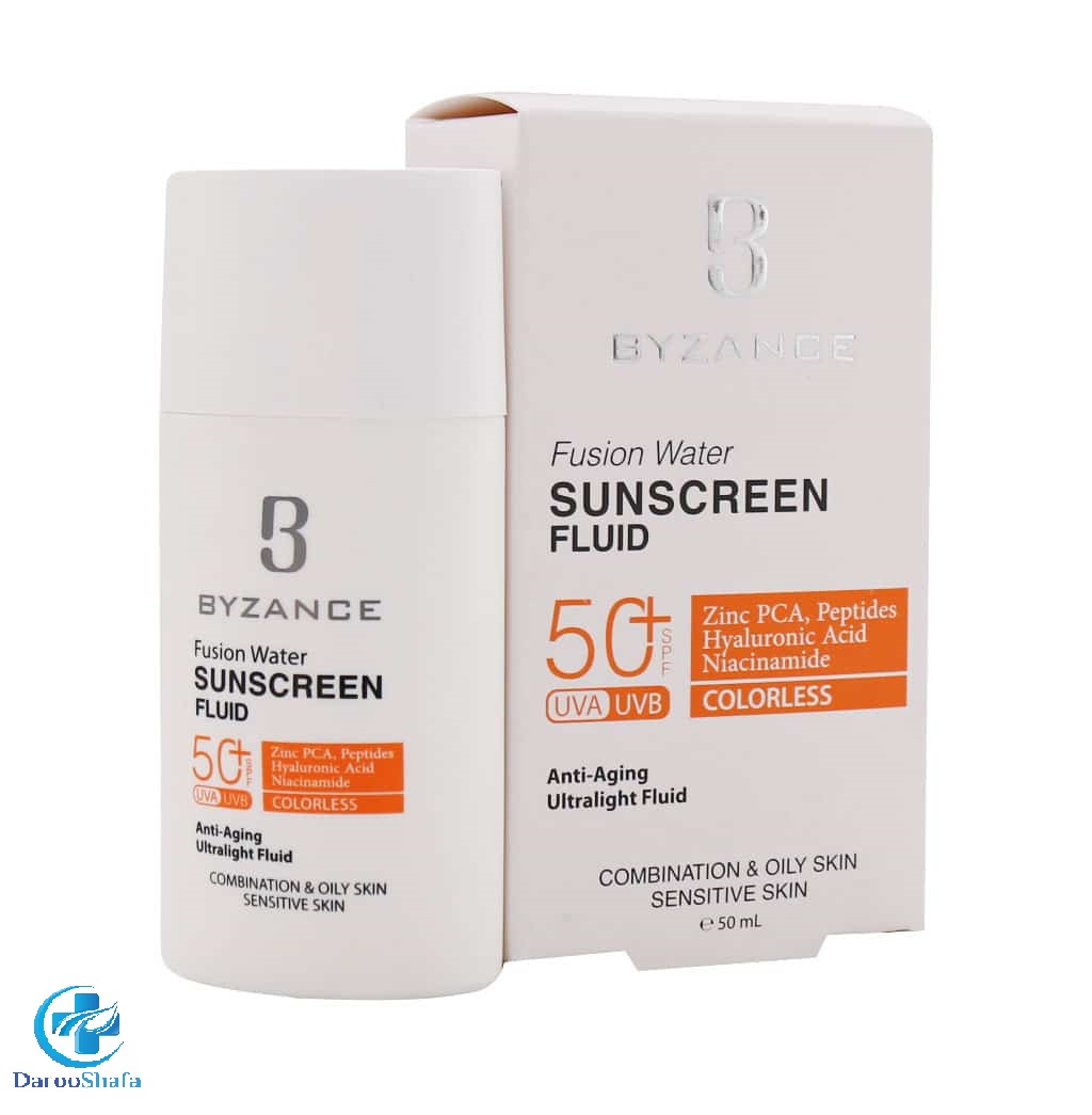 فلوئید ضدآفتاب بی رنگ فیوژن واتر SPF 50 پوست چرب و مختلط