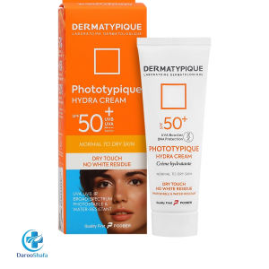 کرم ضد آفتاب بی رنگ SPF50 پوست خشک فتوتیپیک درماتیپیک