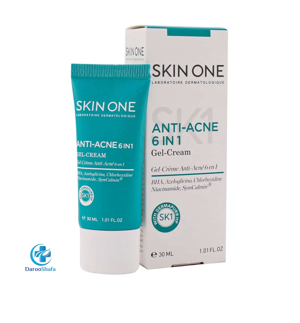 ژل کرم مناسب پوست های آکنه دار 6 در 1 اسکین وان