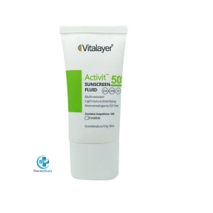 فلوئید ضدآفتاب پوست چرب اکتی ویت SPF50 بی رنگ ویتالیر