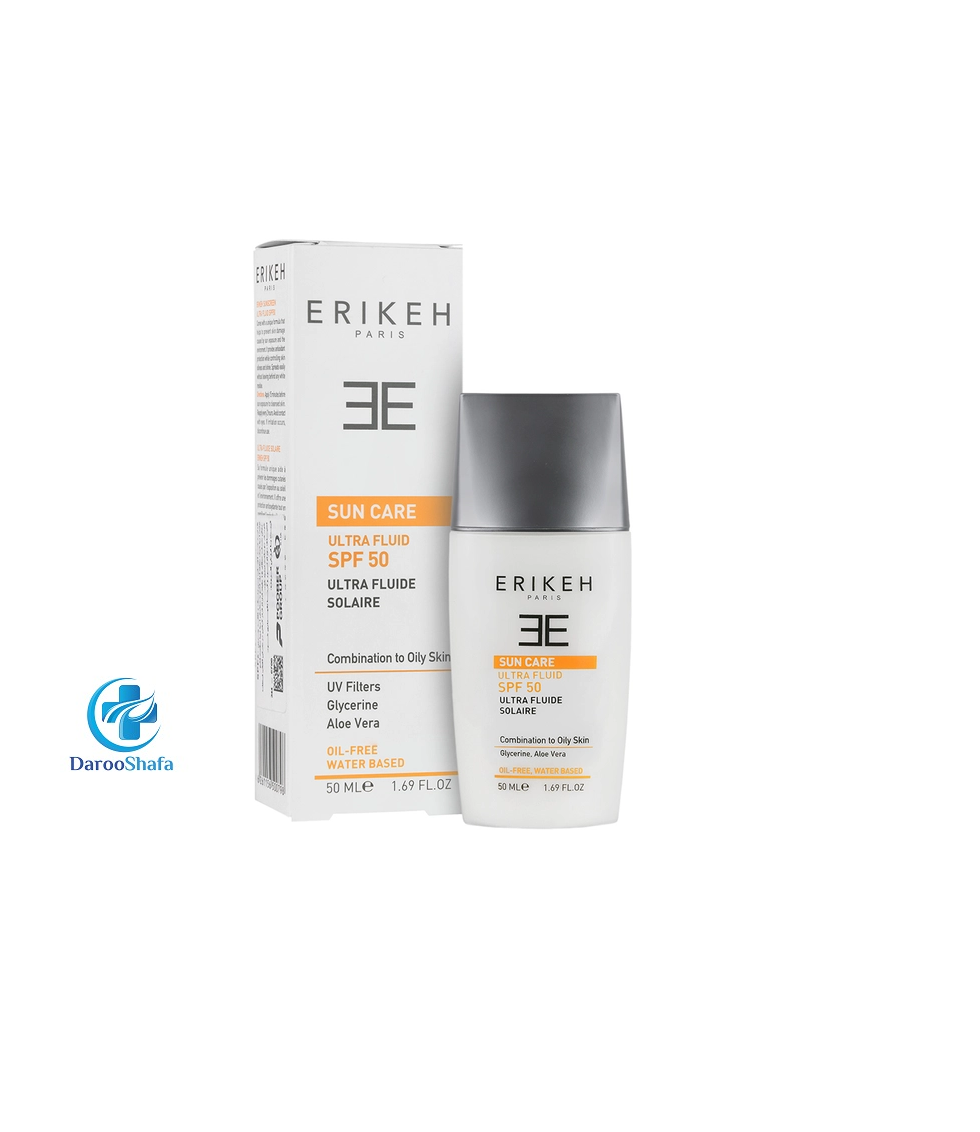 فلوئید ضدآفتاب بی رنگ و فاقد چربی SPF 50 اریکه