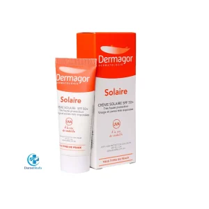 کرم ضدآفتاب بی رنگ پوست نرمال تا خشک SPF50 درماگور