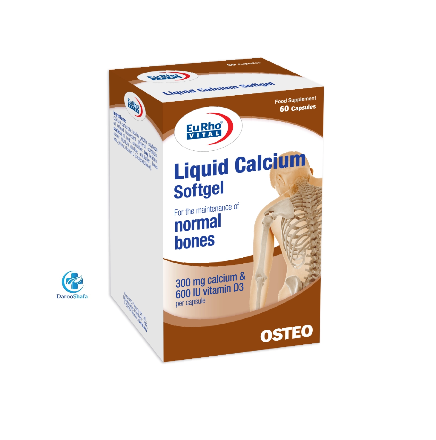 لیکوئید کلسیم سافت ژل 60 عددی یوروویتال