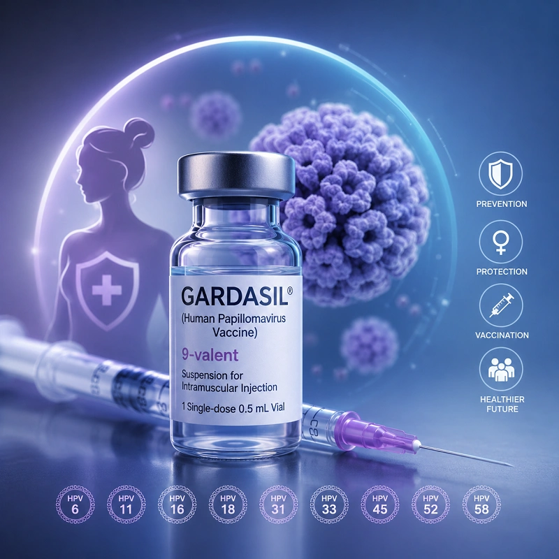 واکسن گارداسیل ۹ ظرفیتی HPV برای پیشگیری از عفونت ویروس پاپیلومای انسانی