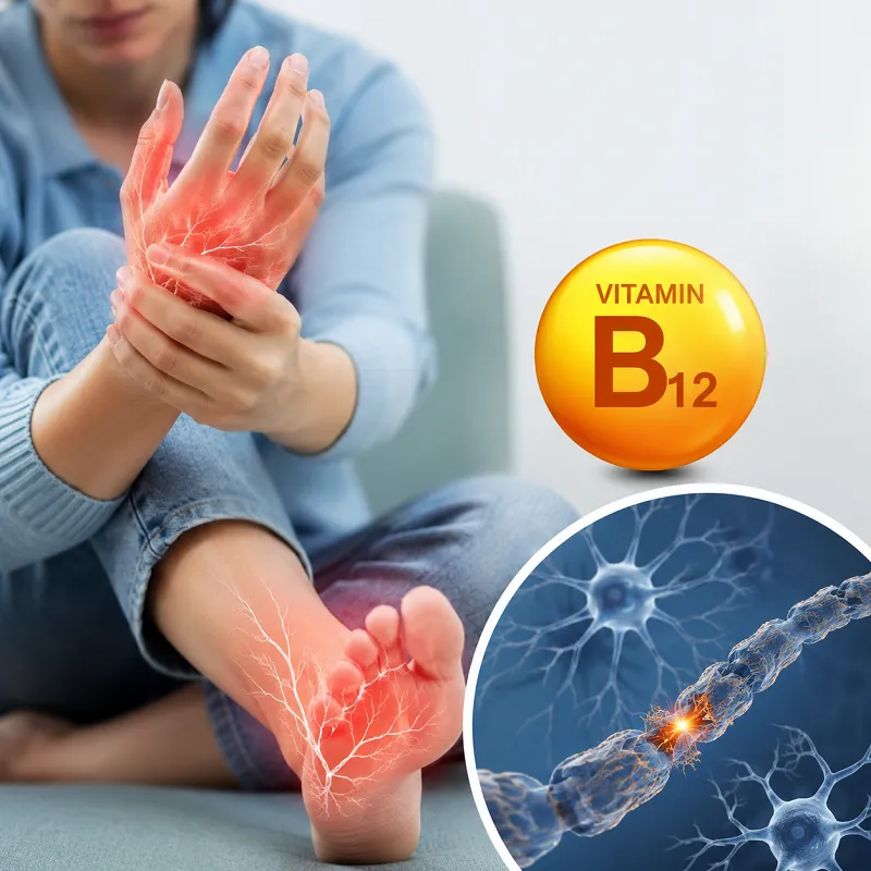کمبود ویتامین B12 و گزگز و بی‌ حسی دست و پا