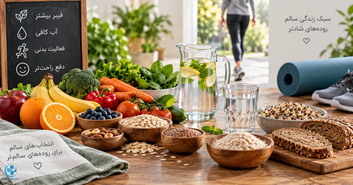 مواد غذایی پرفیبر، آب کافی و فعالیت بدنی برای کمک به پیشگیری و بهبود یبوست