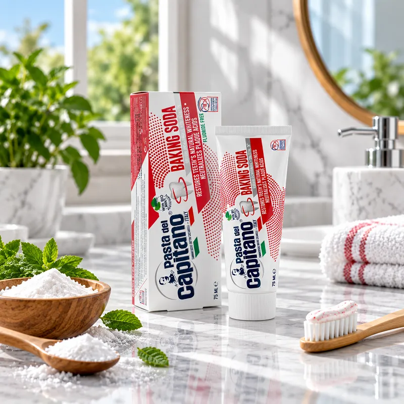بسته بندی خمیر دندان جوش شیرین کاپیتانو Baking Soda حجم 75 میلی لیتر