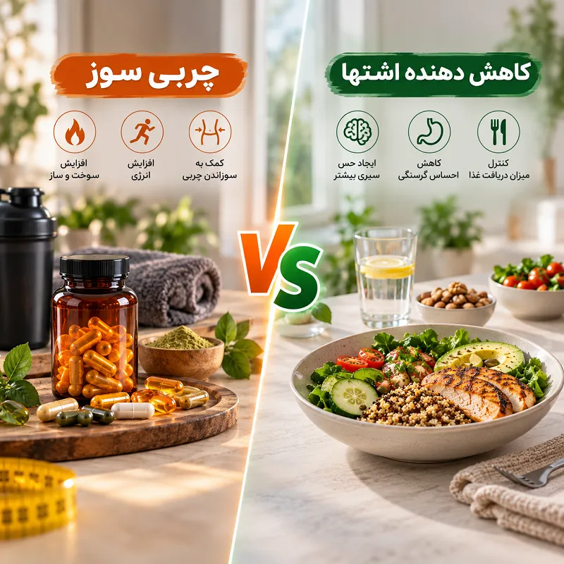 چربی سوز بهتر است یا کاهش دهنده اشتها؛ مقایسه مکمل چربی سوز و مکمل کنترل اشتها برای کاهش وزن