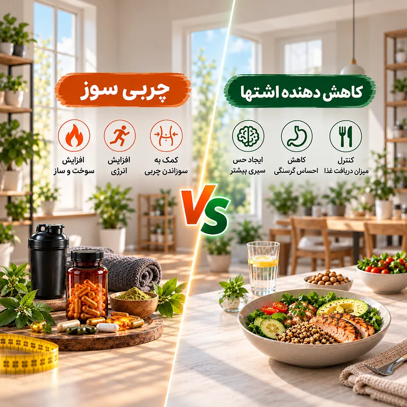 چربی سوز بهتر است یا کاهش دهنده اشتها؛ مقایسه مکمل چربی سوز و مکمل کنترل اشتها برای کاهش وزن